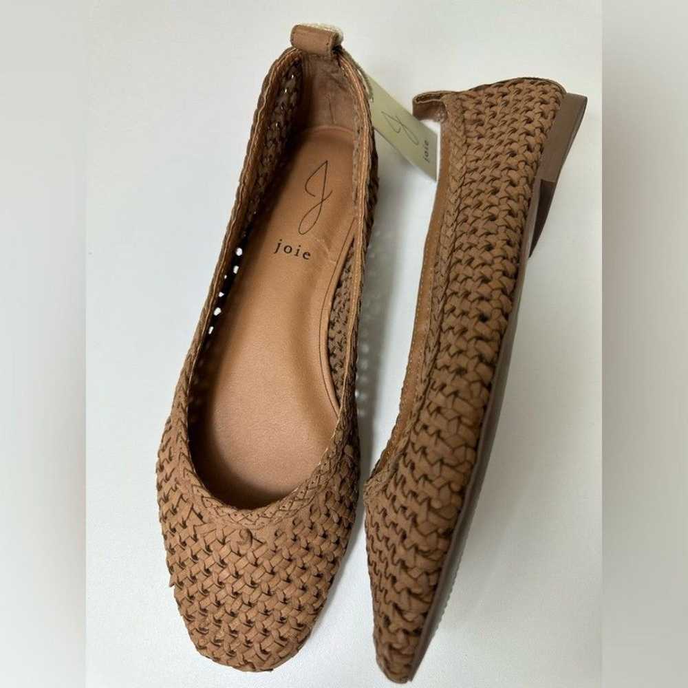 NWT Joie Leather Woven Flats Women’s 8 Brown supe… - image 1