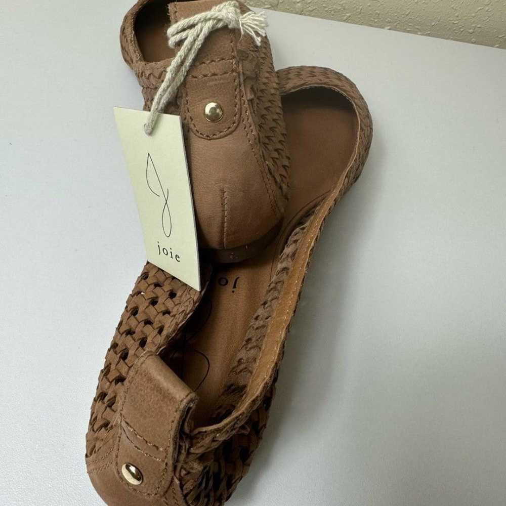 NWT Joie Leather Woven Flats Women’s 8 Brown supe… - image 4