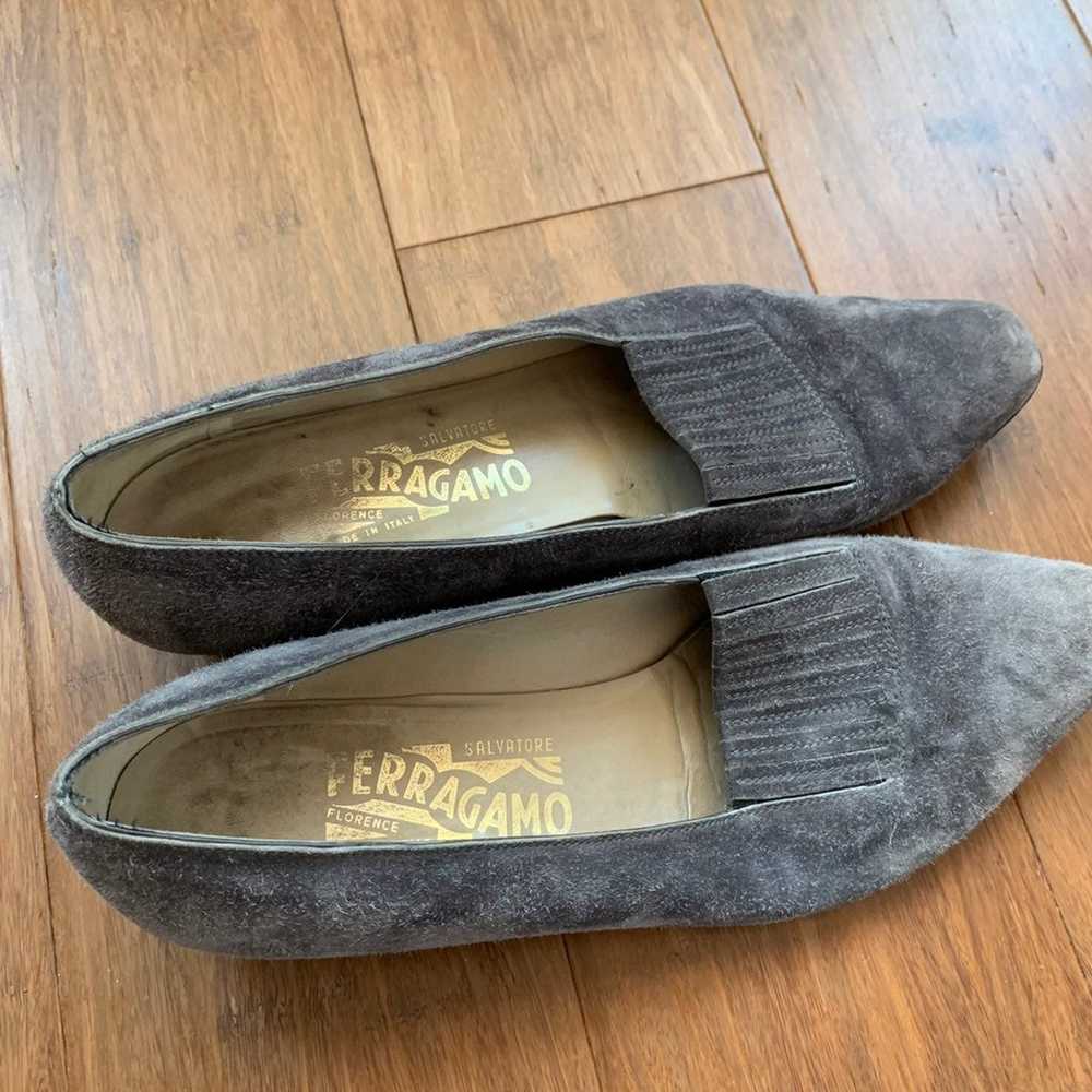 Salvatore Ferragamo suede loafers women’s gray - image 3