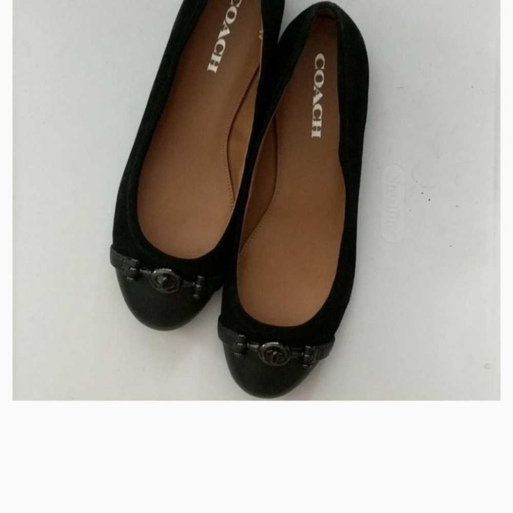 Coach black flats suede and leather, new - image 1