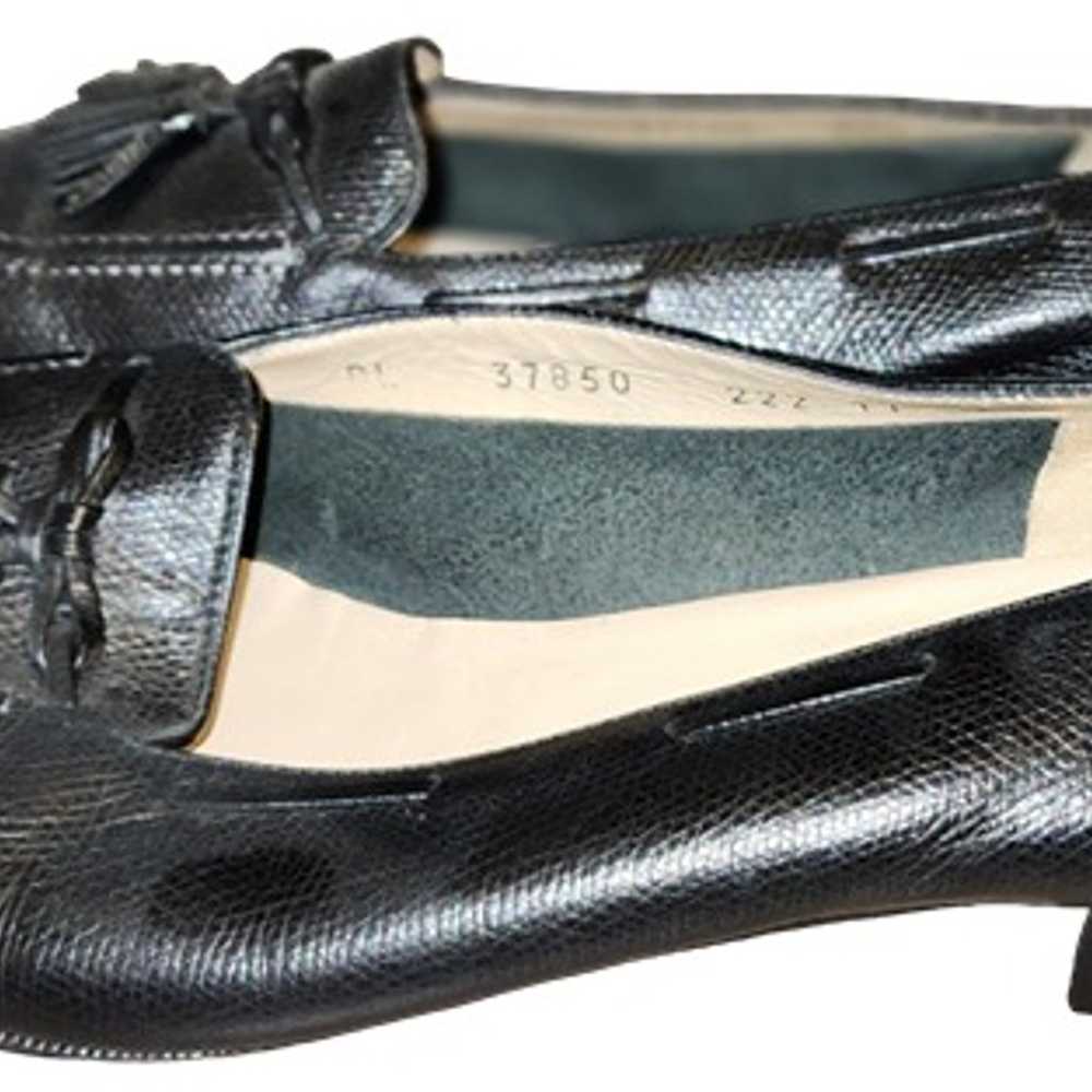 Salvatore Ferragamo Black Leather Tassel Loafers … - image 3