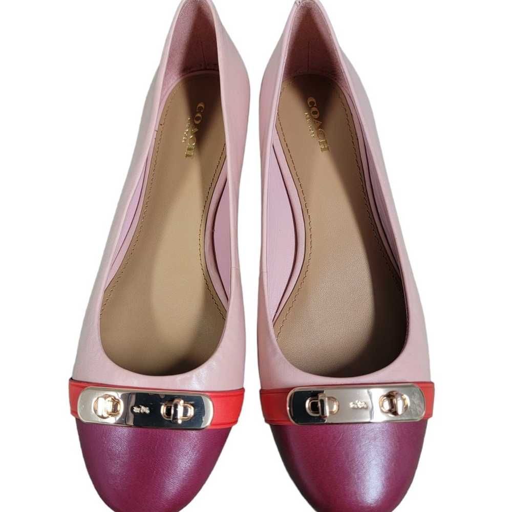 COACH Merilyn Flat - Blush/Black Cherry - Leather… - image 1