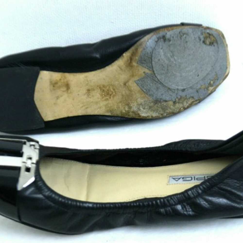 VIA SPIGA BLACK LEATHER FLAT SHOES 6.5 M - image 8