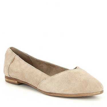 TOMS Julie Taupe Suede Pointed Toe Flats
