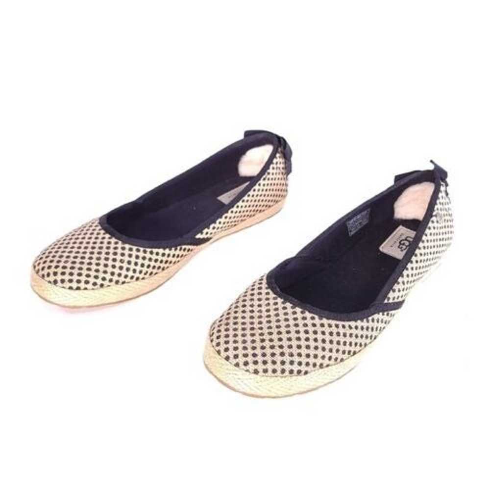 UGG Indah Burlap Black Tan Polka Dot Slip On Flat… - image 2