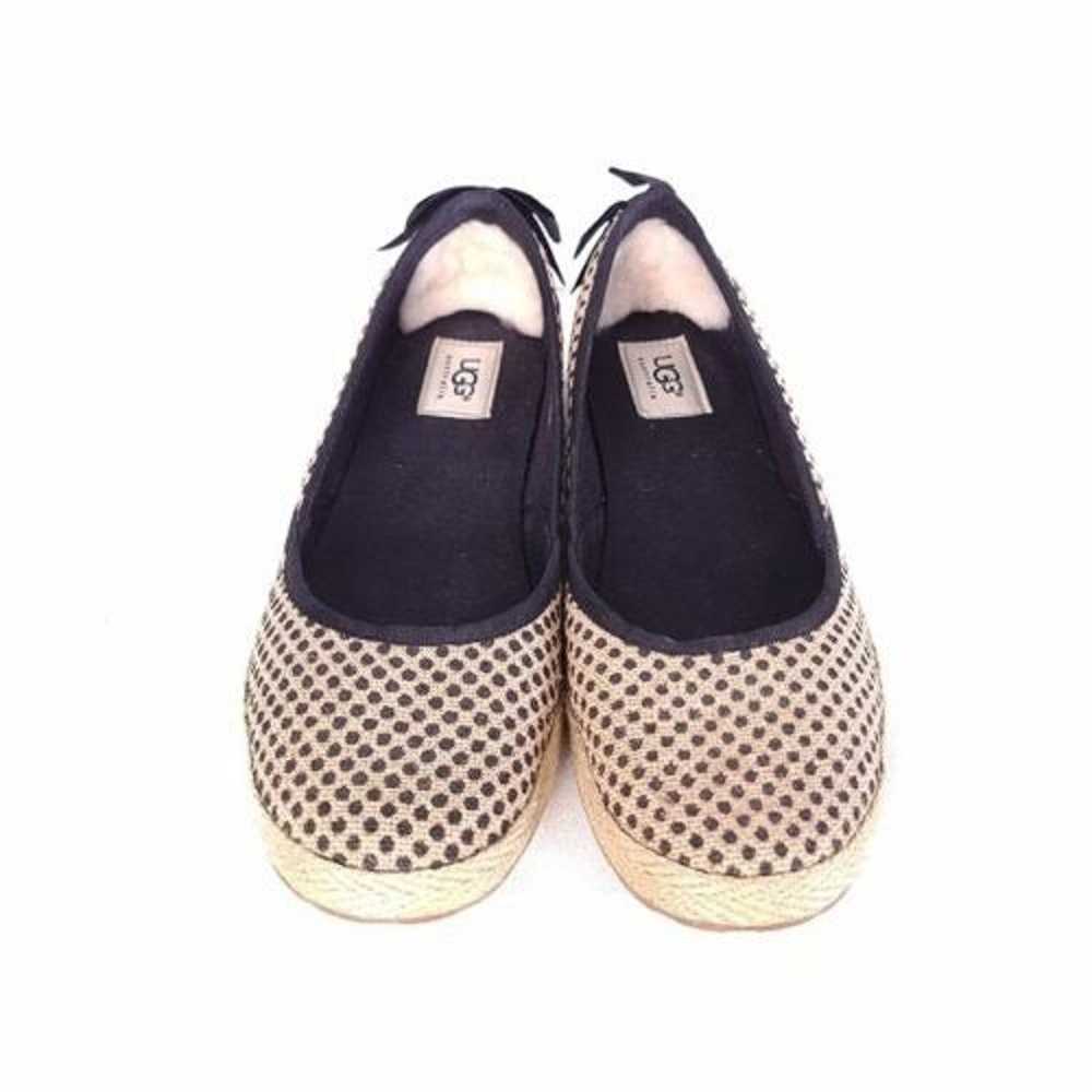 UGG Indah Burlap Black Tan Polka Dot Slip On Flat… - image 3