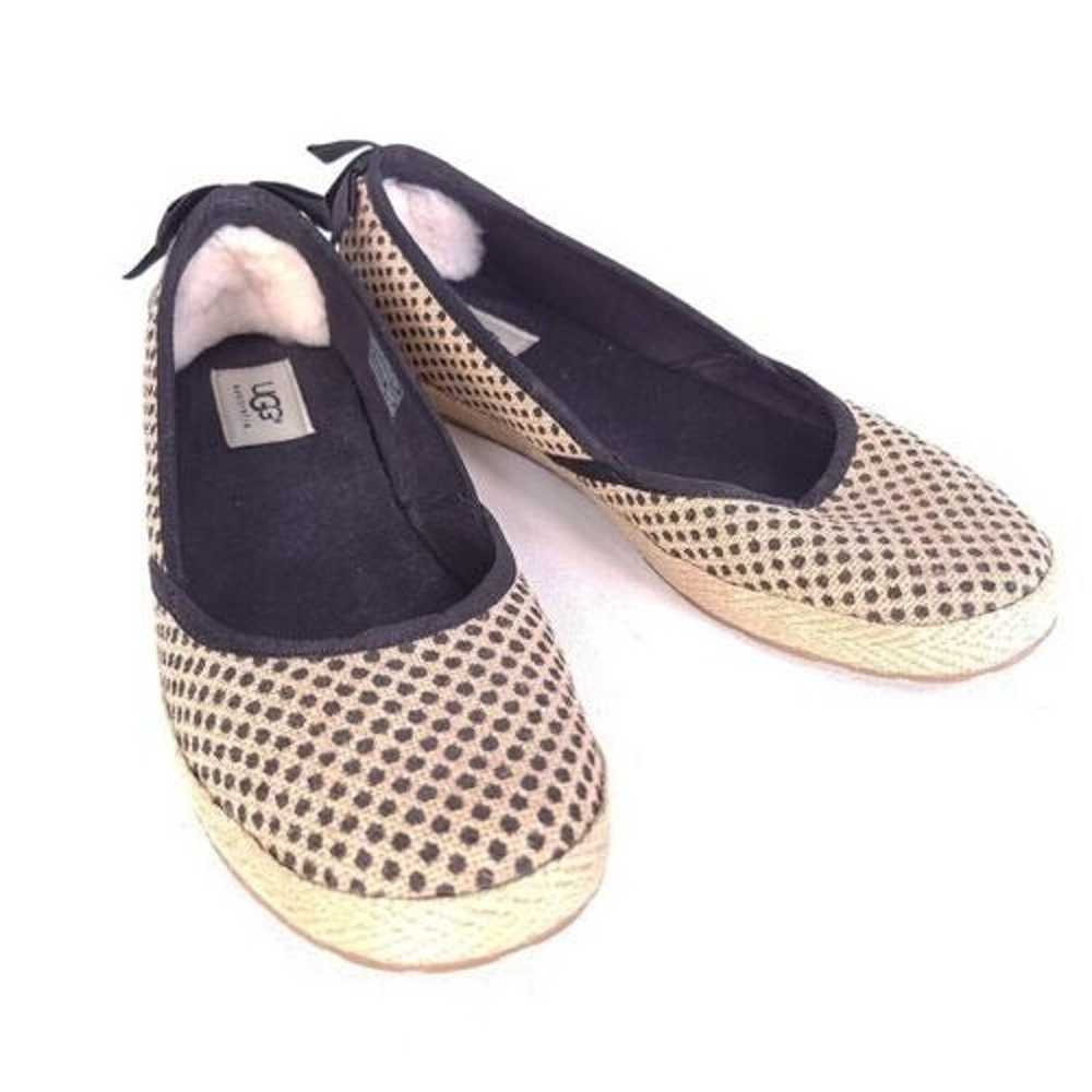 UGG Indah Burlap Black Tan Polka Dot Slip On Flat… - image 8