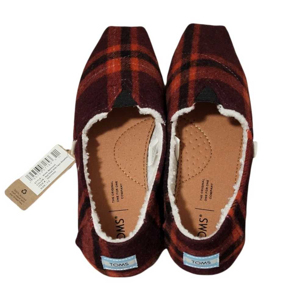 TOMS Women's Belmont Flannel Red Plaid With Faux … - image 1