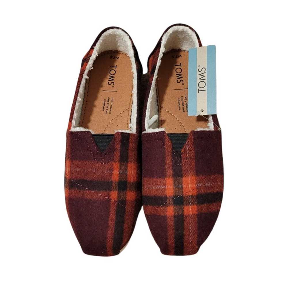 TOMS Women's Belmont Flannel Red Plaid With Faux … - image 4