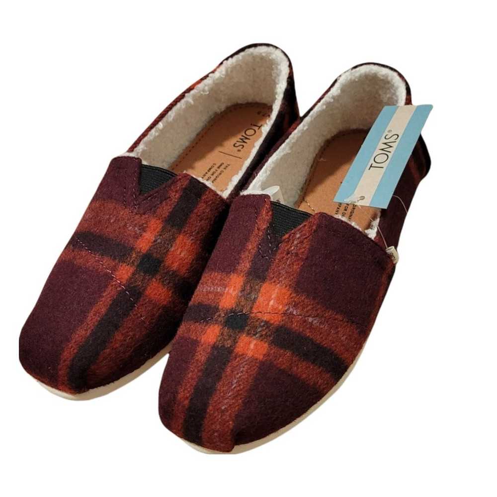 TOMS Women's Belmont Flannel Red Plaid With Faux … - image 5