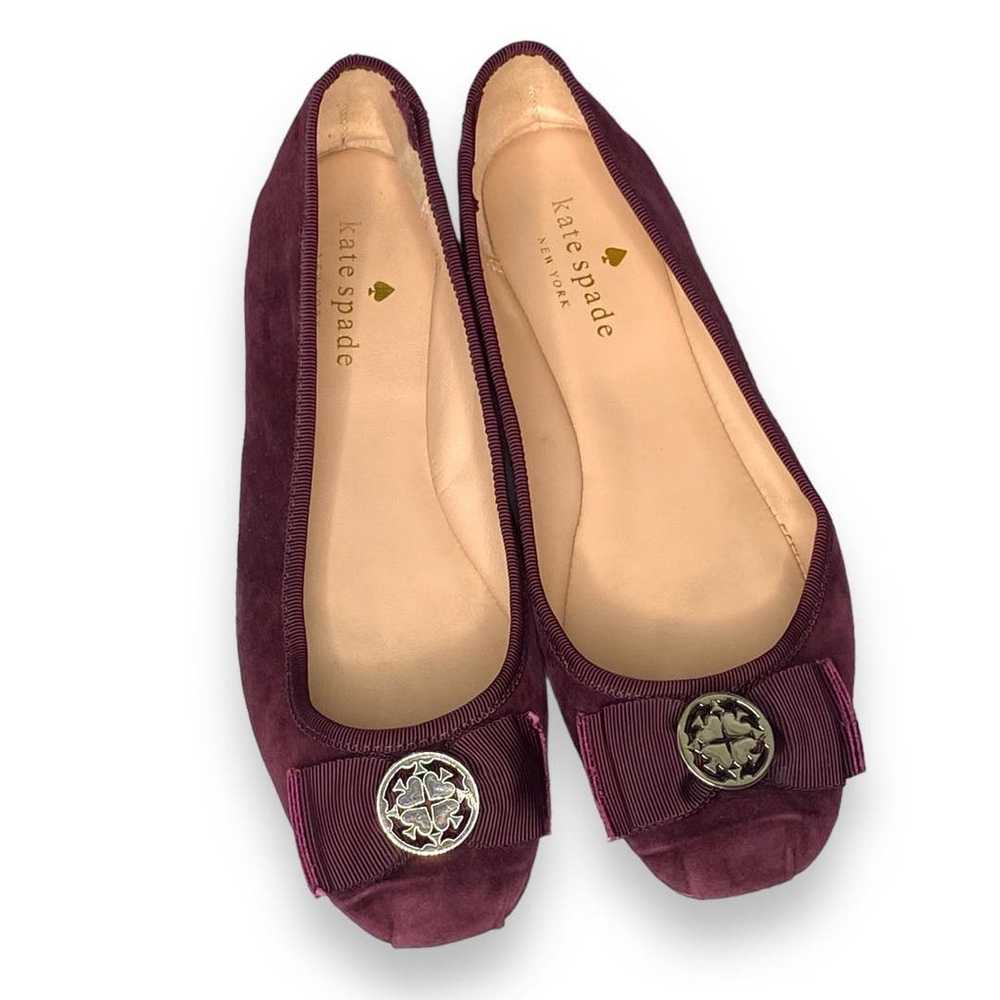 Kate Spade Maroon Fontana Ballerina Flats 6.5 MED - image 2