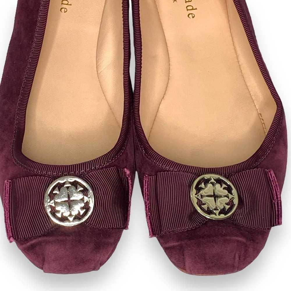 Kate Spade Maroon Fontana Ballerina Flats 6.5 MED - image 3