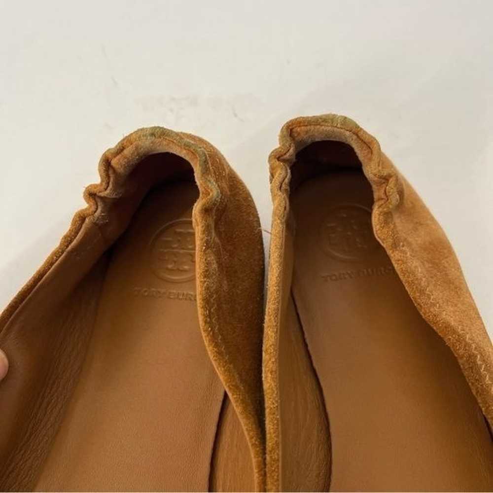 Tory Burch Camel Suede Minnie Travel Ballet Flats… - image 4