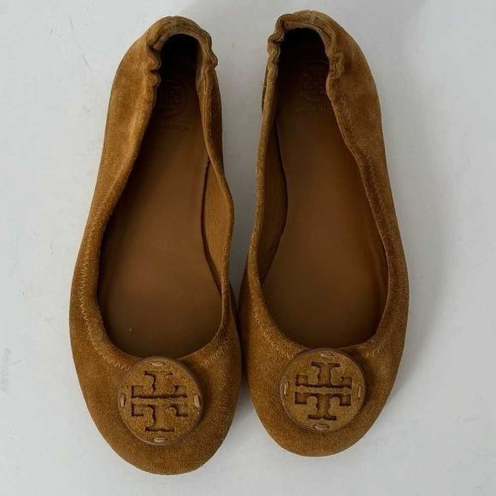 Tory Burch Camel Suede Minnie Travel Ballet Flats… - image 8