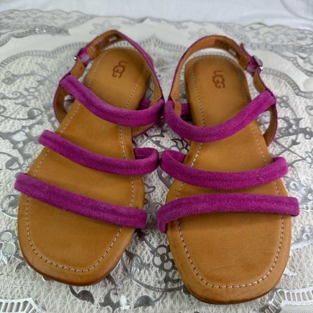 LIKE NEW UGG® mytis pink Strappy Flat Suede Ankle… - image 3