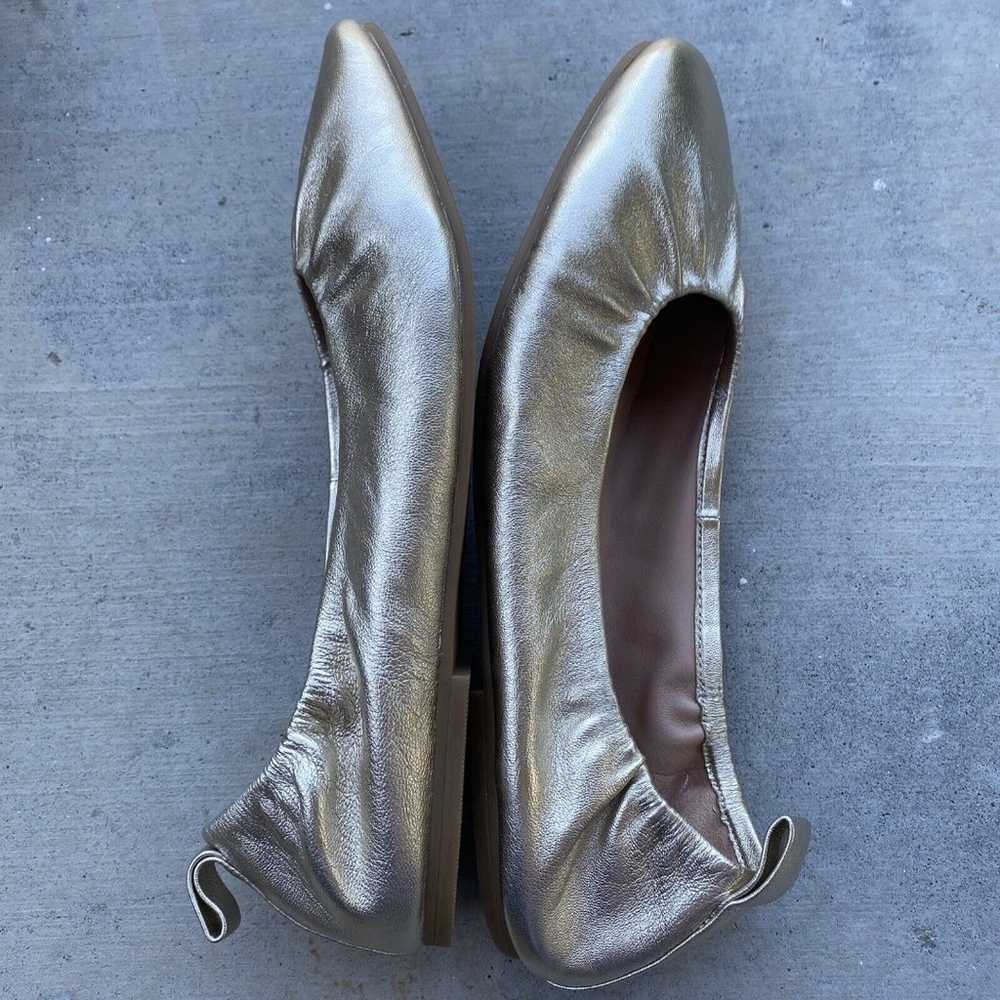 COLE HAAN York Soft Ballet Flats Size 11 Gold Lea… - image 10