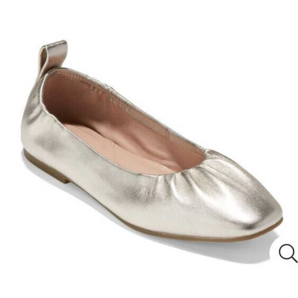 COLE HAAN York Soft Ballet Flats Size 11 Gold Lea… - image 1