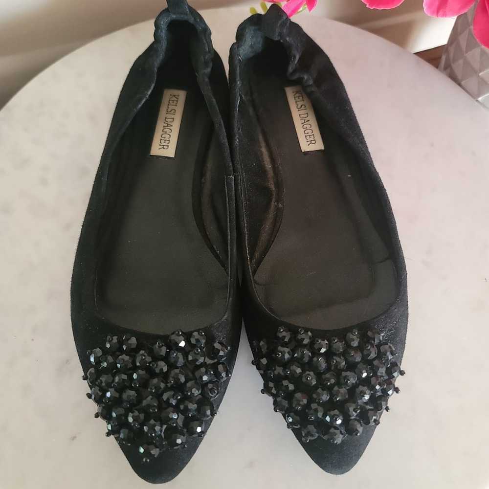 Kelsi Dagger suede/crystal beads flats. Used in e… - image 2