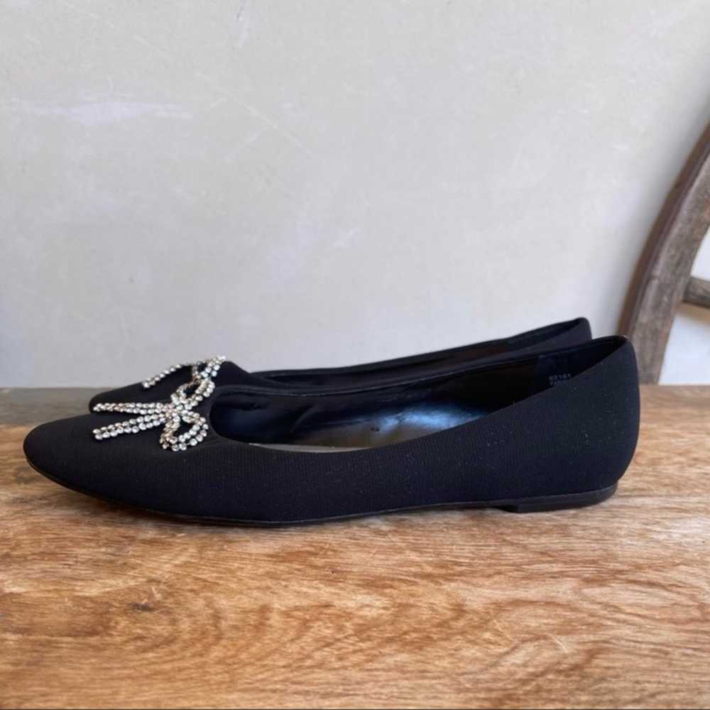 METAPHOR Beautiful Black Canvas Flats Swarovski C… - image 5