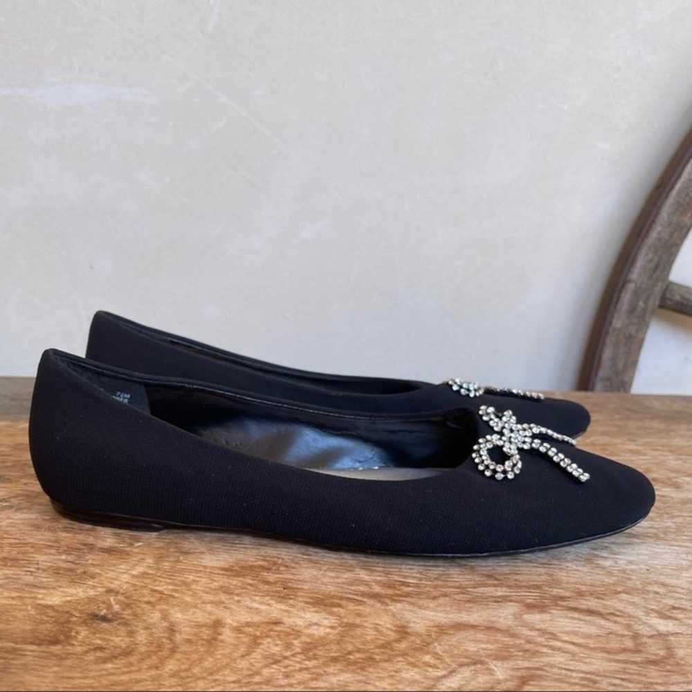 METAPHOR Beautiful Black Canvas Flats Swarovski C… - image 7