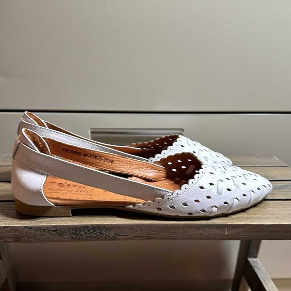 Spring Step Delorse Leather White Pointy Toe Flat… - image 6