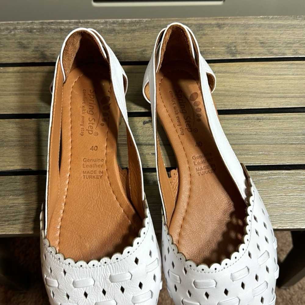 Spring Step Delorse Leather White Pointy Toe Flat… - image 9