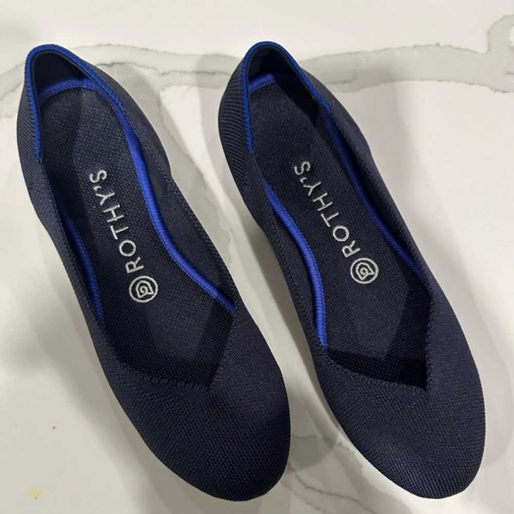 Rothy’s The Flat Ballet Slipper in Navy Blue - Si… - image 1