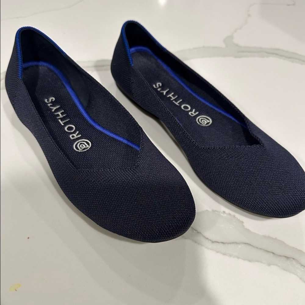 Rothy’s The Flat Ballet Slipper in Navy Blue - Si… - image 2