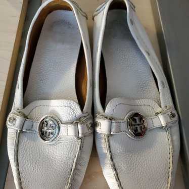 Tory Burch White Leather Flats - image 1