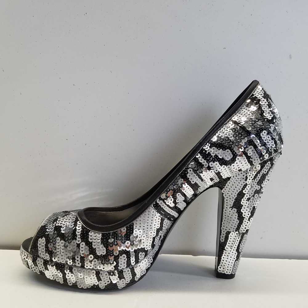 COACH Ashley Sequin Peep Toe Pump Heels Shoes Siz… - image 2