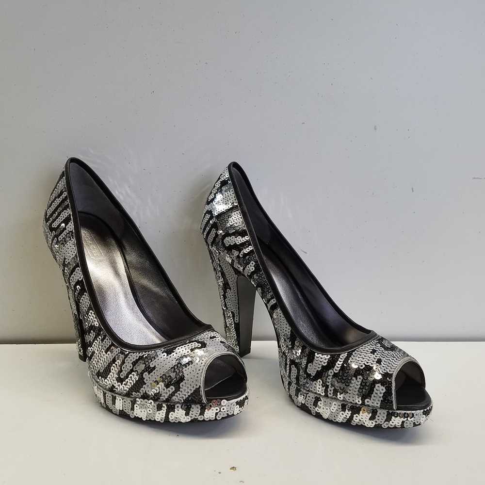 COACH Ashley Sequin Peep Toe Pump Heels Shoes Siz… - image 3