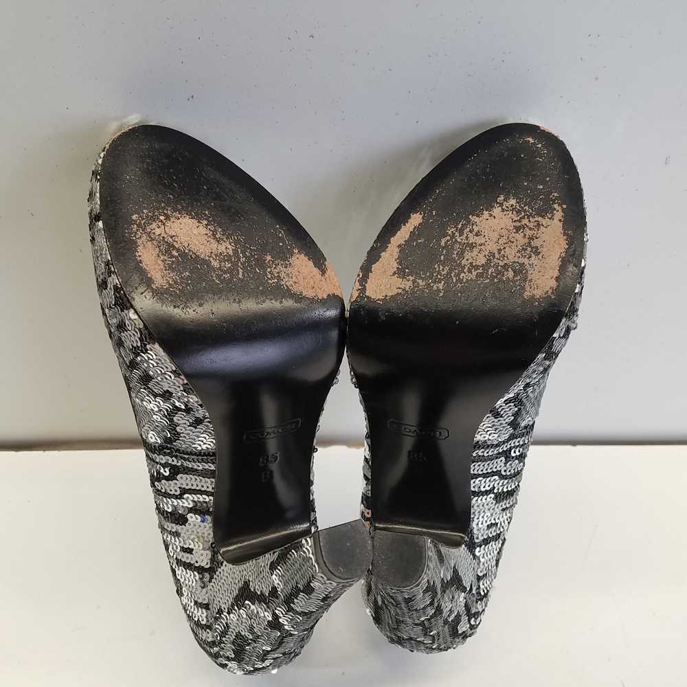 COACH Ashley Sequin Peep Toe Pump Heels Shoes Siz… - image 5