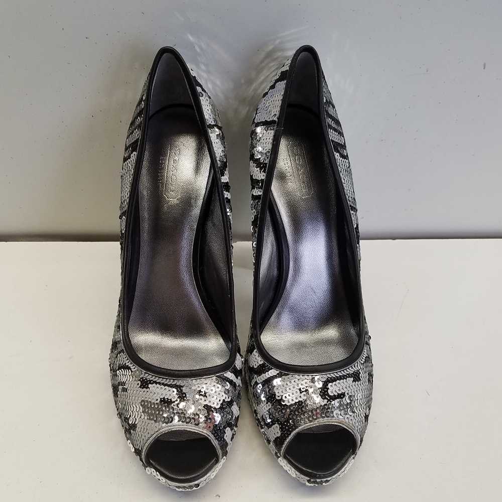 COACH Ashley Sequin Peep Toe Pump Heels Shoes Siz… - image 6