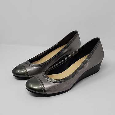 Cole Haan Milly Ballet Wedge  Silver Cortland Leat