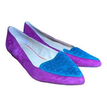 Brian Atwood Blue Villa Suede Loafers