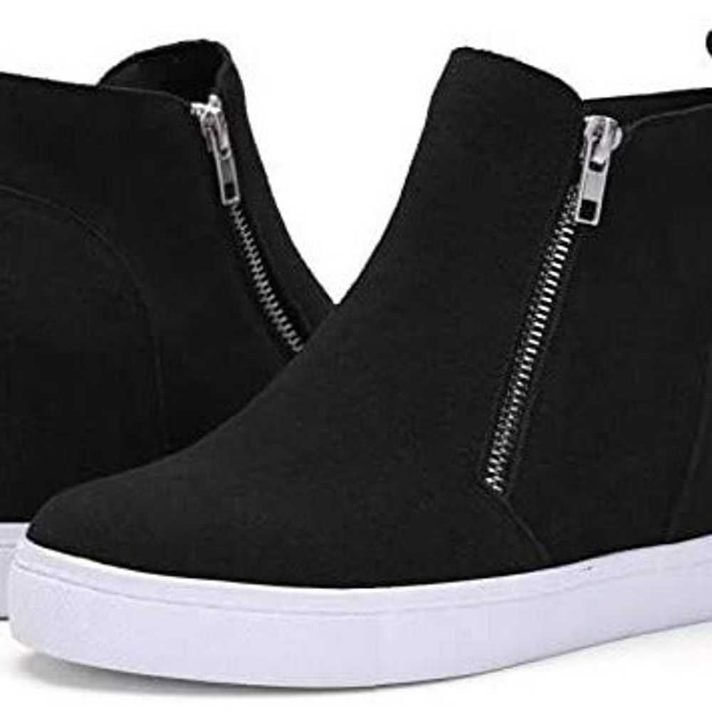 Round Toe Wedge Sneakers - image 1