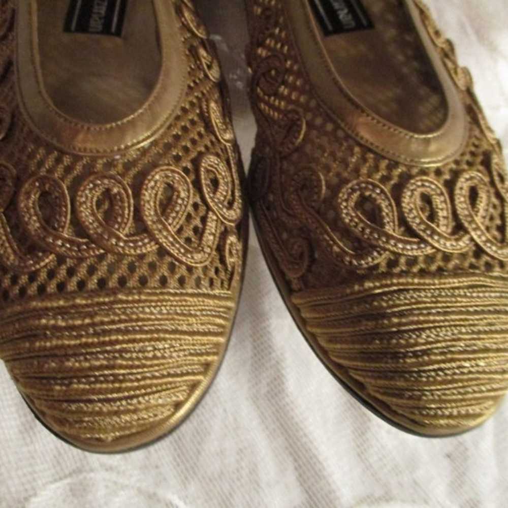 Stuart Weitzman antique gold mesh flats - image 6