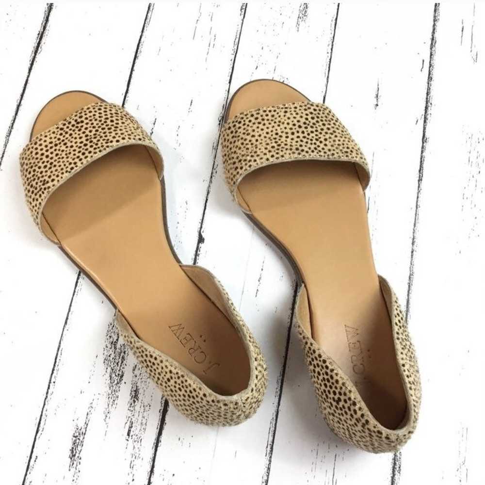 J. Crew Calf Hair Cheetah Peep Toe Flats - image 10