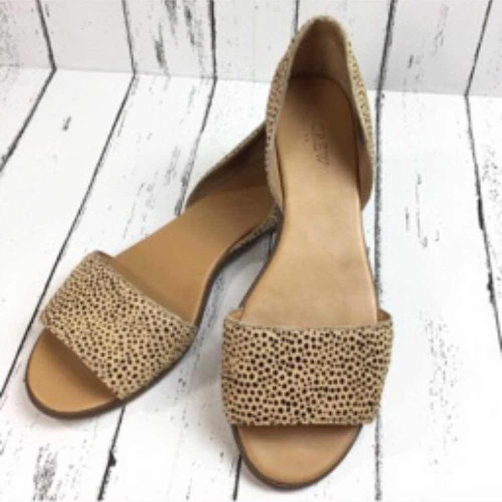 J. Crew Calf Hair Cheetah Peep Toe Flats - image 2