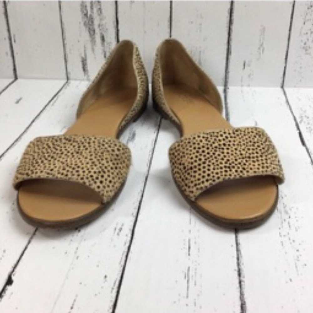 J. Crew Calf Hair Cheetah Peep Toe Flats - image 4