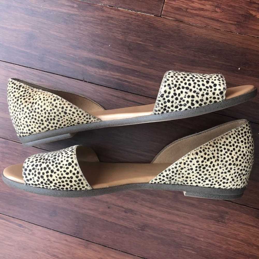 J. Crew Calf Hair Cheetah Peep Toe Flats - image 7