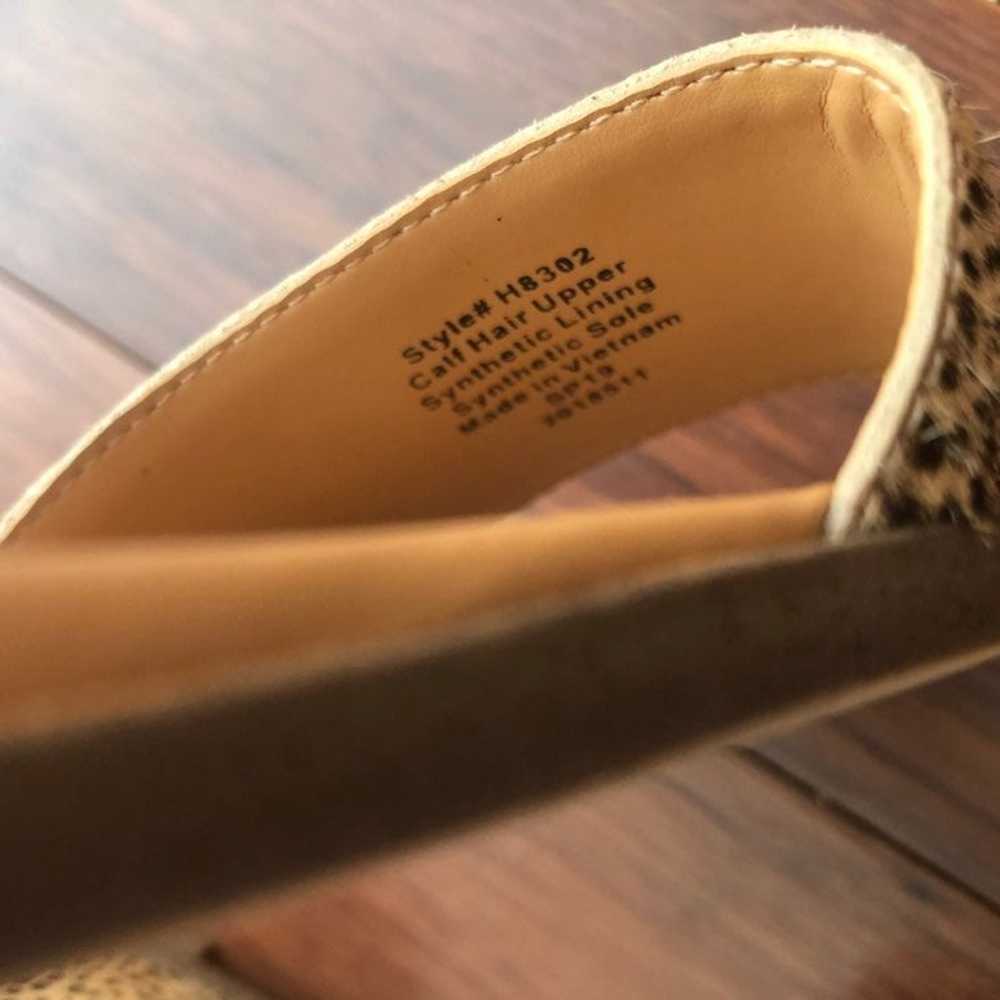 J. Crew Calf Hair Cheetah Peep Toe Flats - image 9