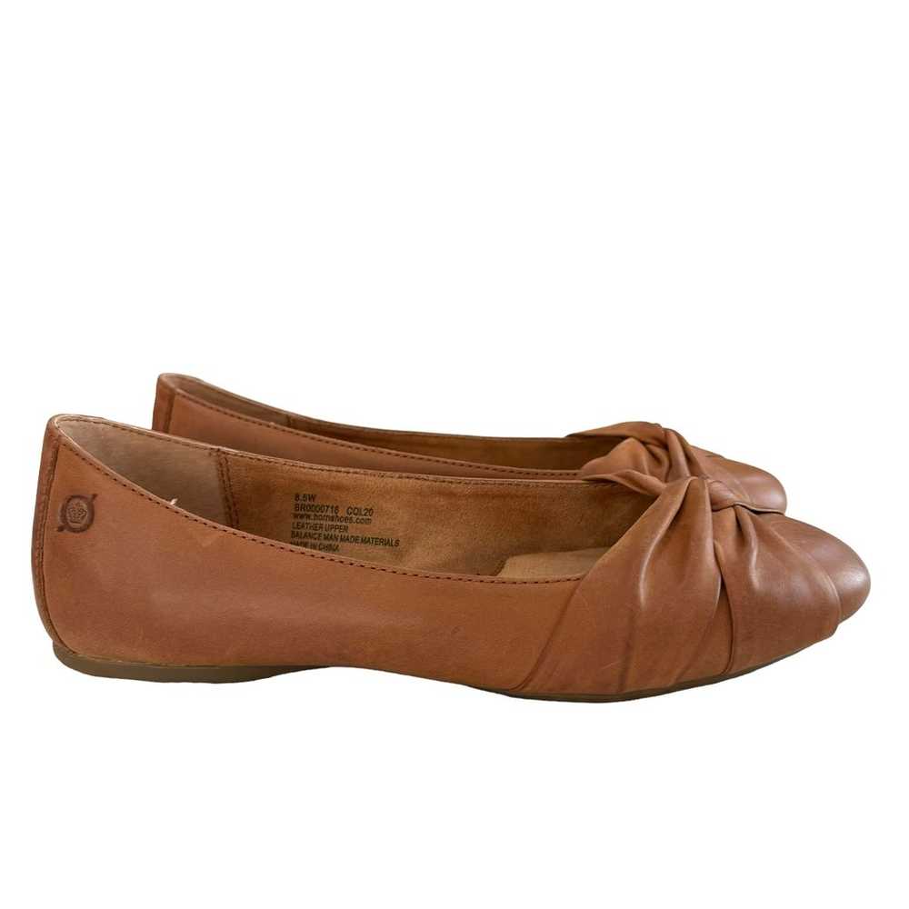 Born Lilly Tan Leather Flat Shoes Size 8.5W - image 2
