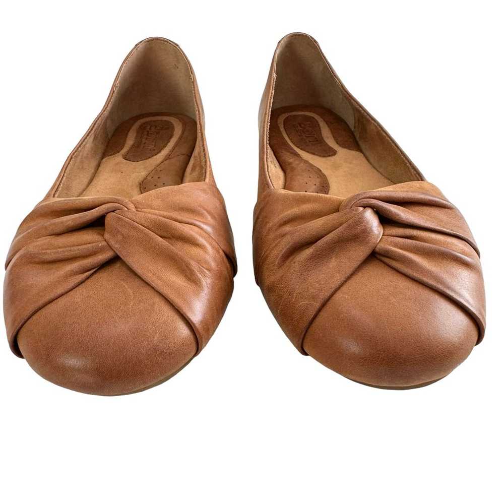 Born Lilly Tan Leather Flat Shoes Size 8.5W - image 4