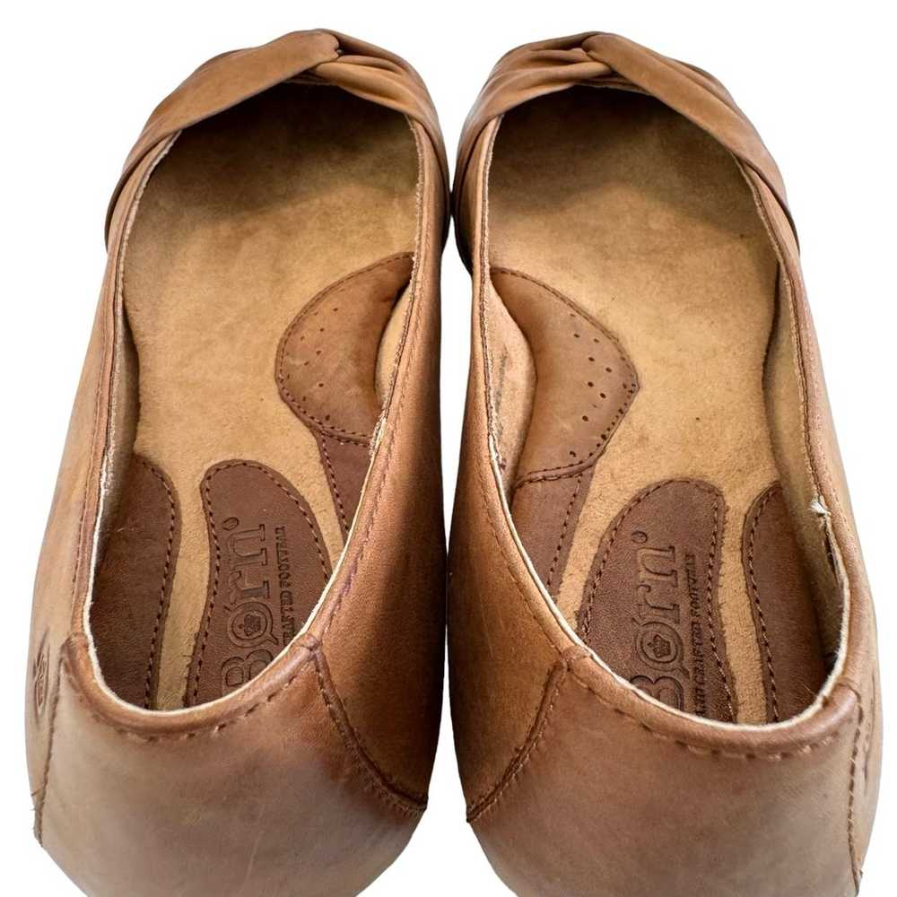 Born Lilly Tan Leather Flat Shoes Size 8.5W - image 8