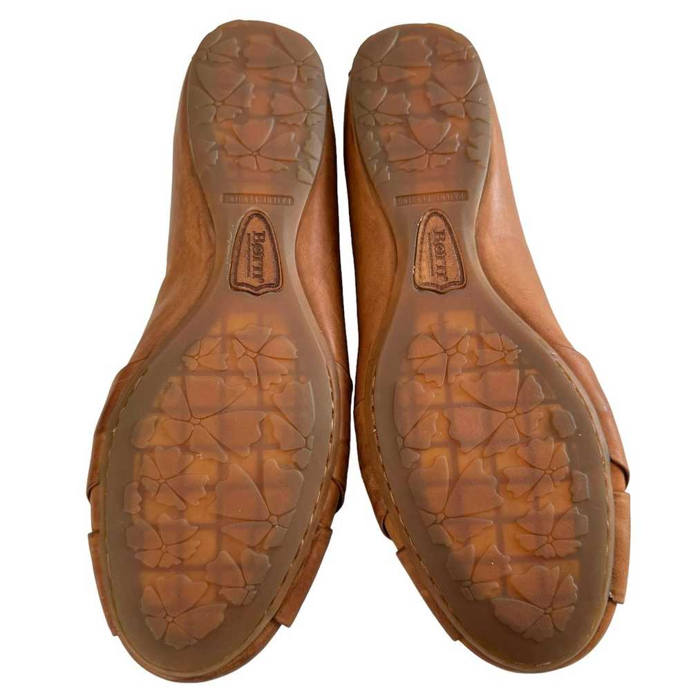 Born Lilly Tan Leather Flat Shoes Size 8.5W - image 9