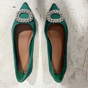 Asos Women’s Green Jewel Detail Flats - Size 8 - image 1