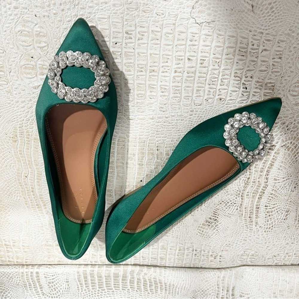 Asos Women’s Green Jewel Detail Flats - Size 8 - image 2