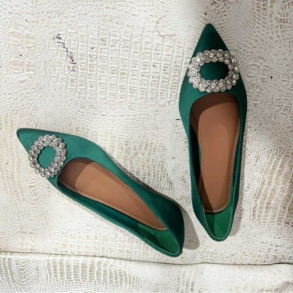 Asos Women’s Green Jewel Detail Flats - Size 8 - image 4