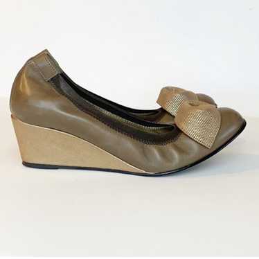 ANYI LU made in Italy ballet wedge bronze brown an